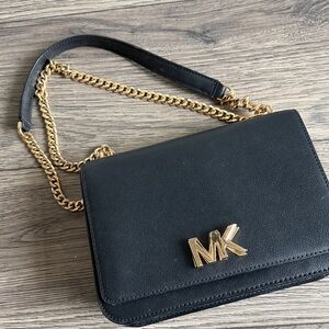 Michael Kors Black Crossbody Bag with Gold Chain